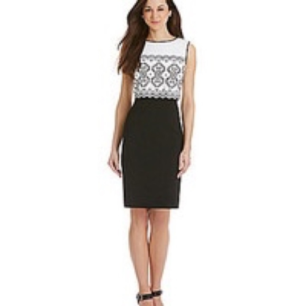 Antonio Melani Black & White sheath dress